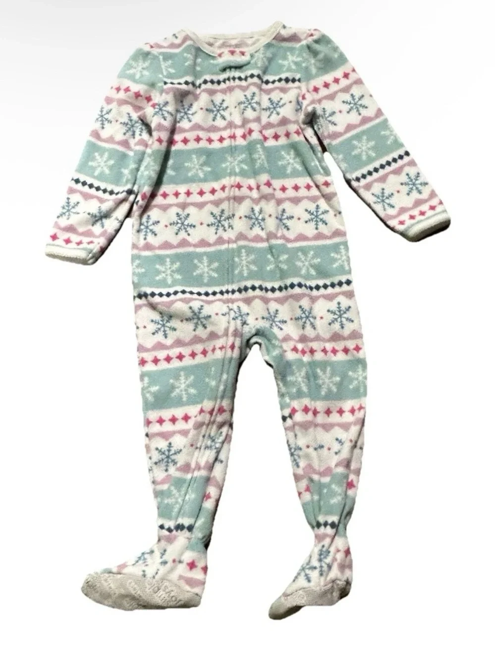 Toddler Girl Winter Footie Pajamas Set Fleece Cold Christmas Holiday Size 2T